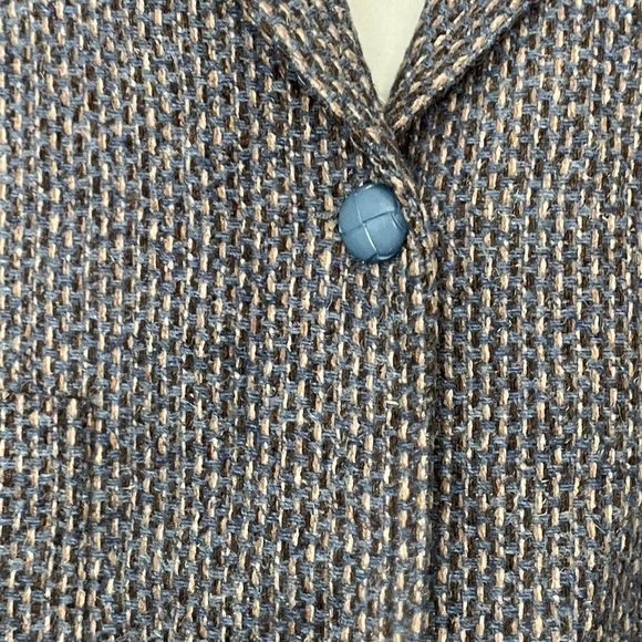 DIANE V. FÜRSTENBERG Vintage Tweed Raglan Sleeve Silk & Wool Blazer – L - Picture 6 of 7